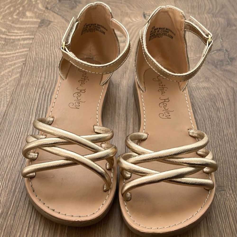 Cynthia Rowley size 13. Little girl gold sandal